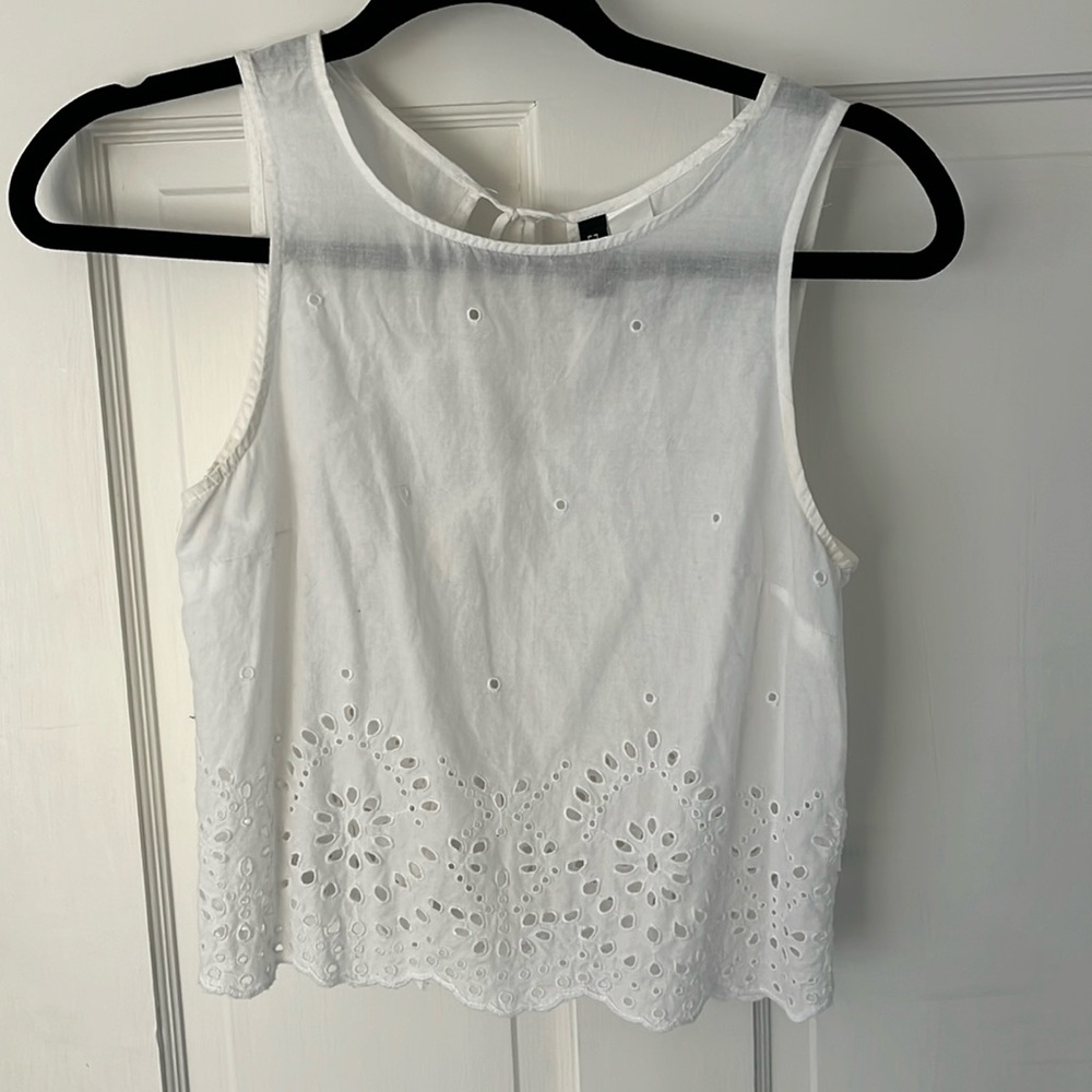 H&M: white tie back tank top
